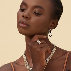 Express Silver Hoop Earrings